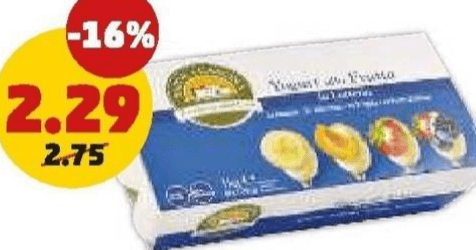 Yogurt intero alla frutta Sapor di Cascina 8 x 125 g = 1 kg in offerta da Penny