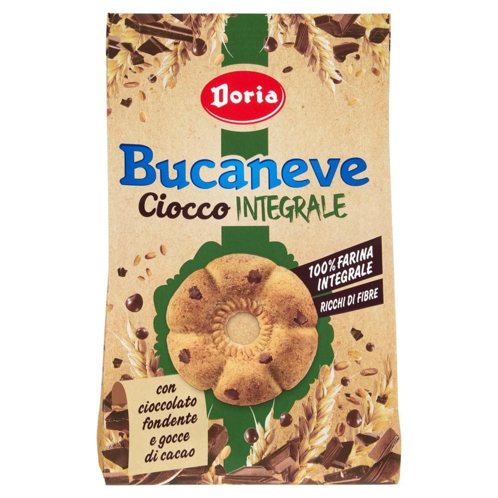 Biscotti Bucaneve Maxigocce XL o Ciocco integrale Doria, 300 g – Bennet