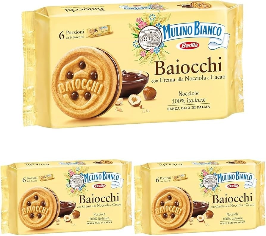 Baiocchi con crema alla nocciola e cacao Mulino Bianco g 336 in offerta da Bennet