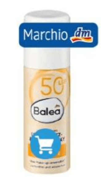 Balea spray solare viso SPF 50 over make-up 50 ml in offerta da Dm