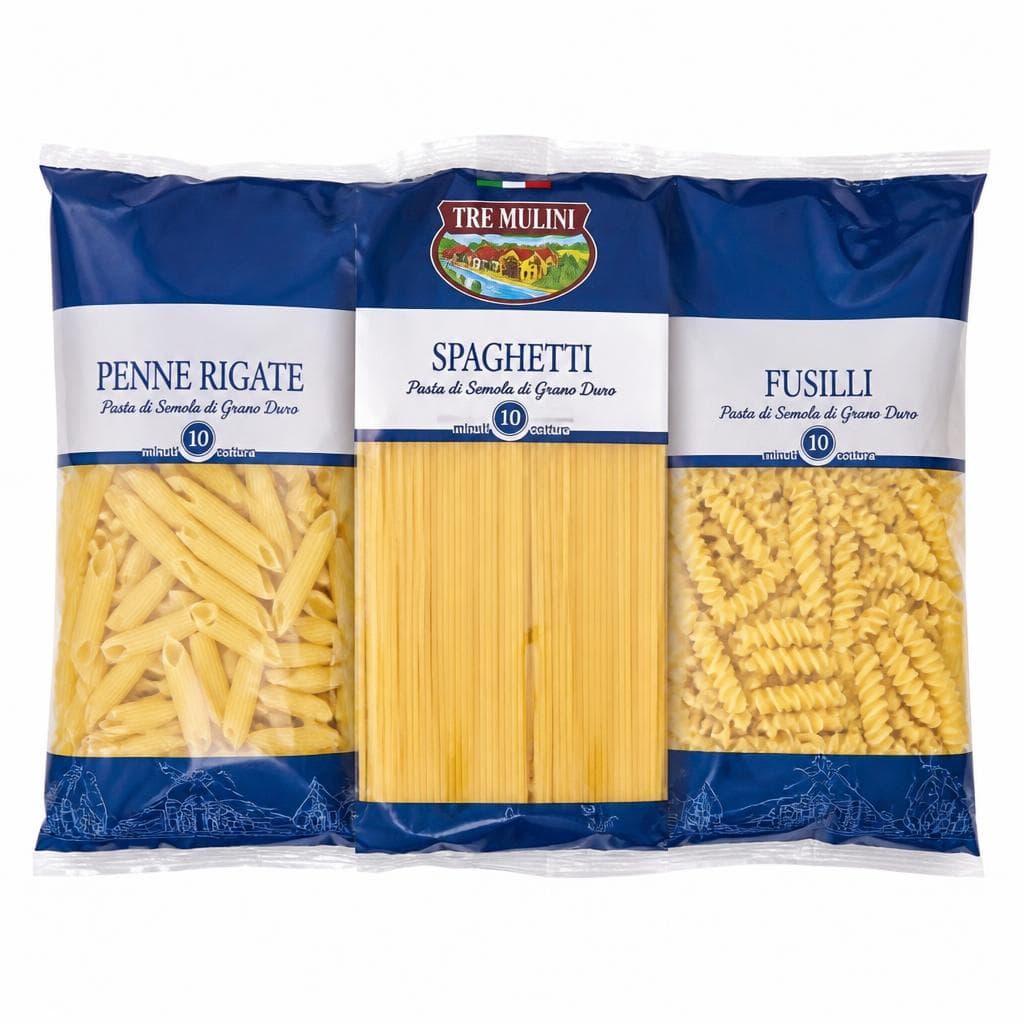 Pasta assortita, 1 kg Tre Mulini – Eurospin