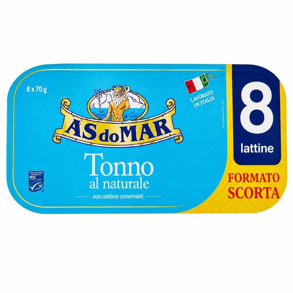 Tonno al naturale Conf. 8 pz 70 g cad. 448 g Asdomar in offerta da Carrefour