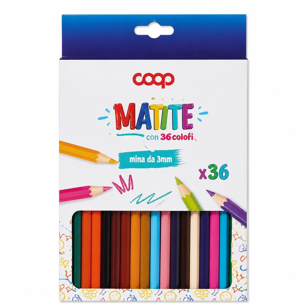 Matite colorate Coop 36 pezzi in offerta da Coop