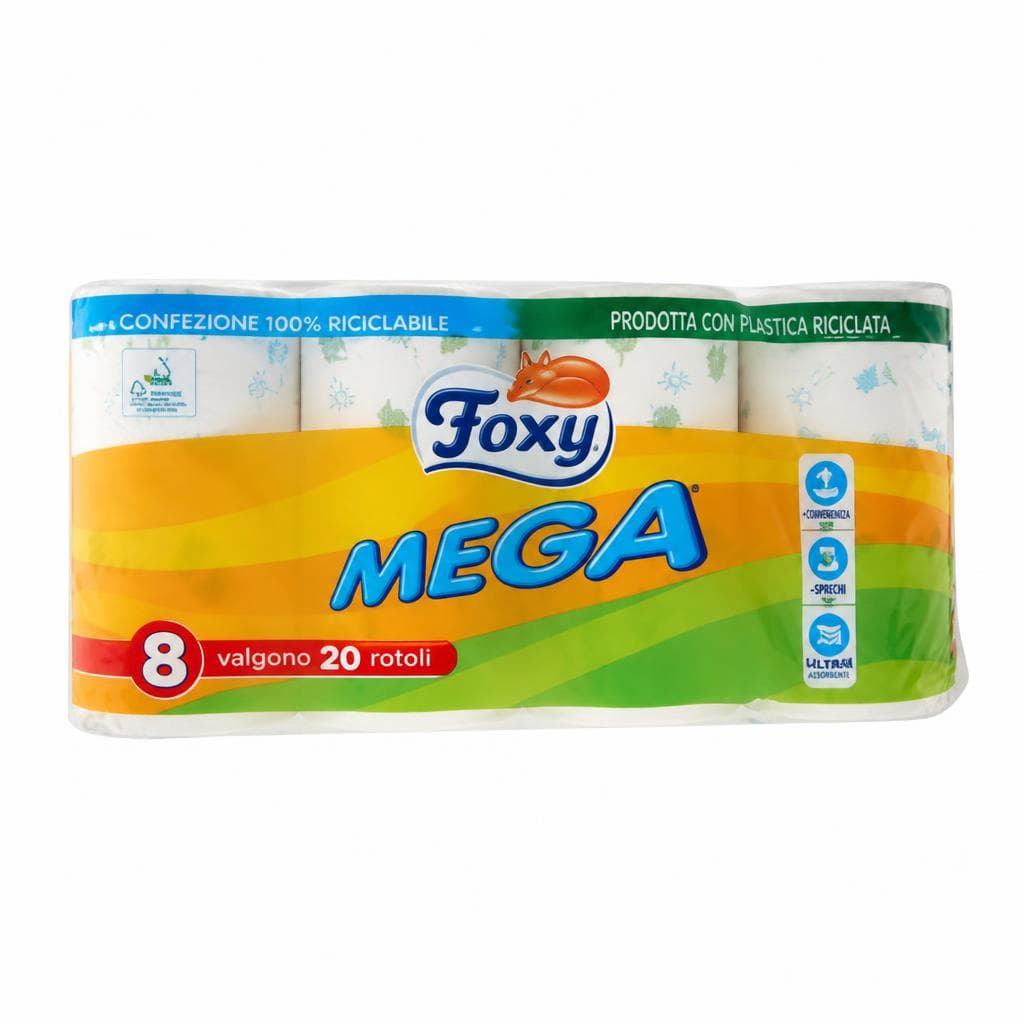 Foxy mega carta igienica, 8 rotoli – Tigota