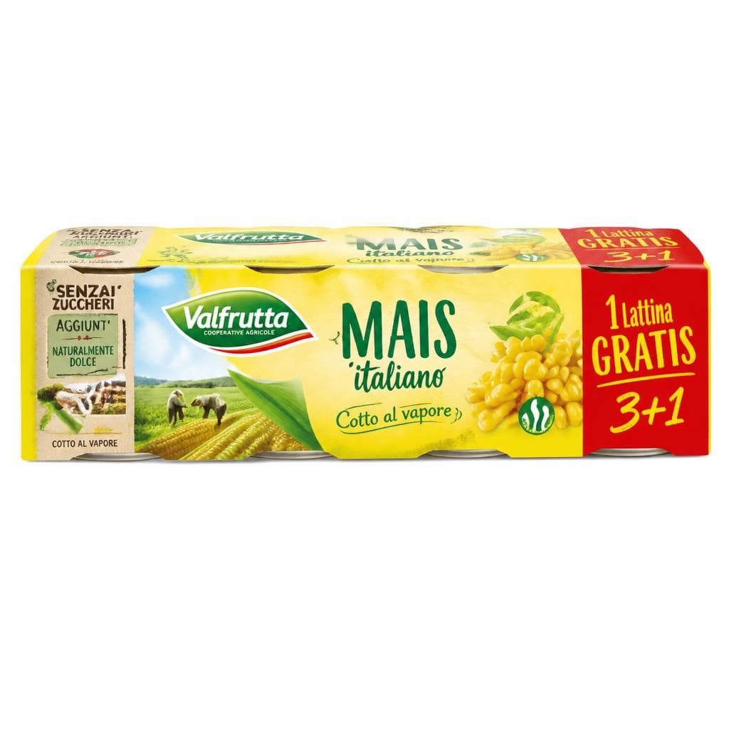 Mais al vapore, 4 x 160 g Valfrutta Cooperative Agricole – ALDI