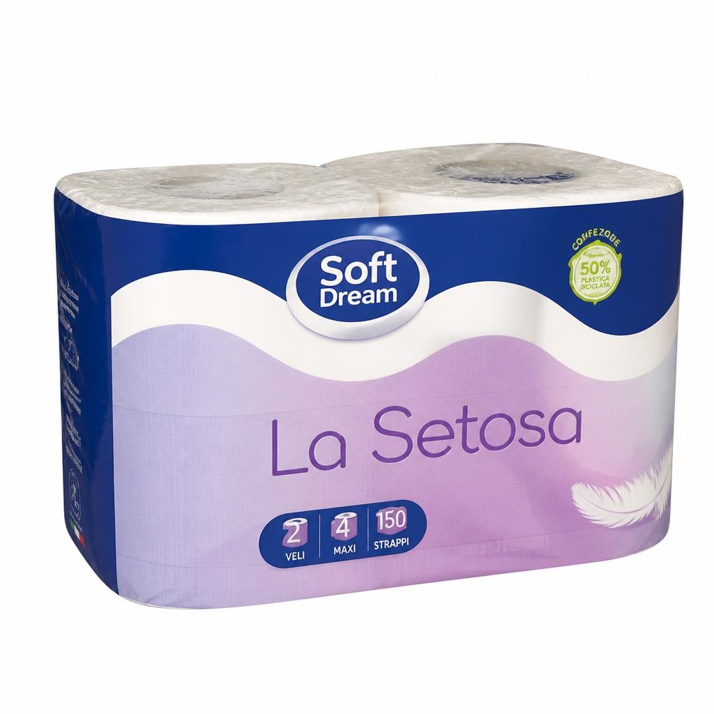 Carta igienica La Setosa 12 rotoli, 2 veli, 150 strappi in offerta da Eurospin
