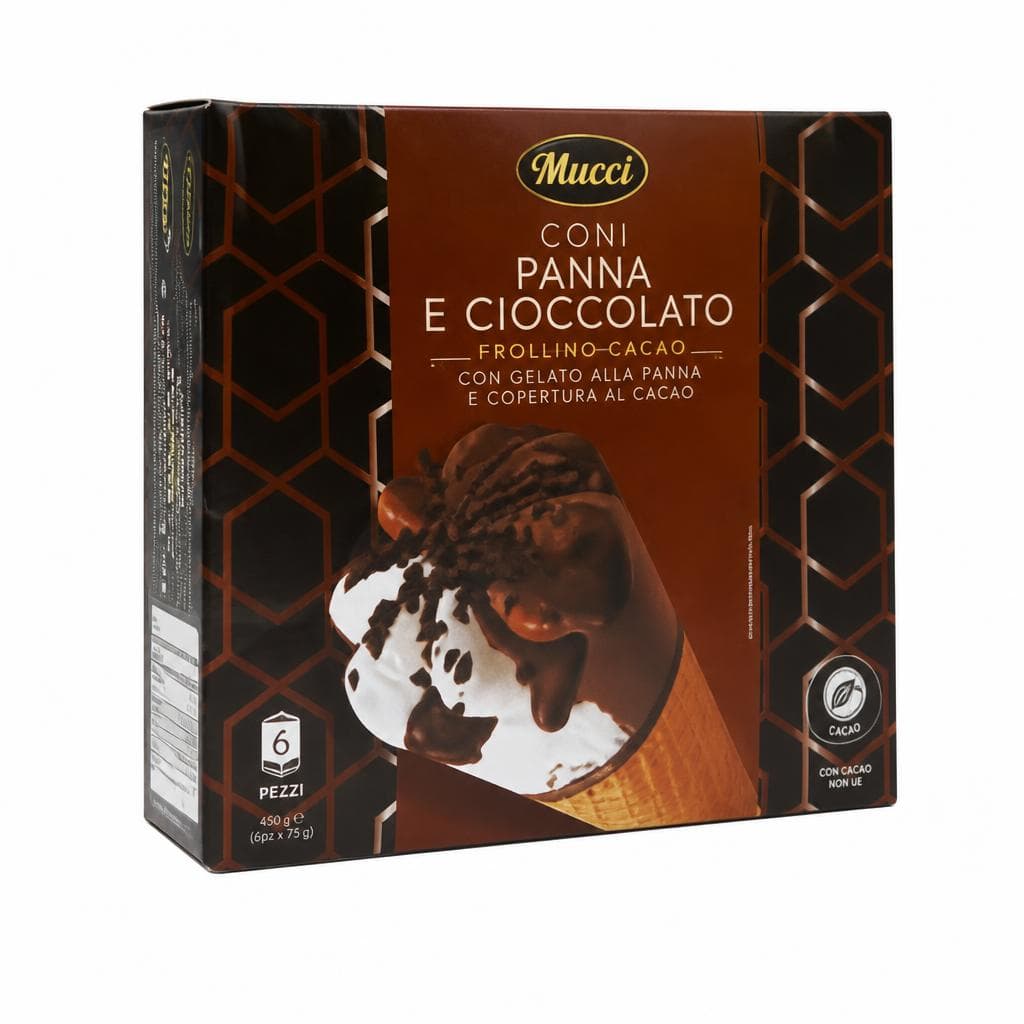 Coni panna e cioccolato 6 pezzi Mucci in offerta da ALDI