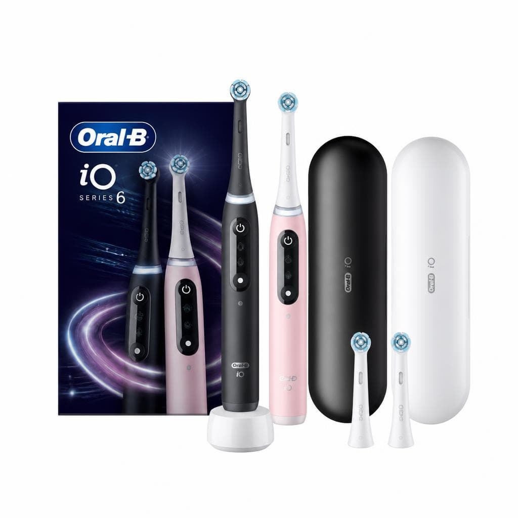 Spazzolino elettrico iO6 Nero / Rosa DUO, 2 spazzolini, 1 confezione Oral-B – Unieuro