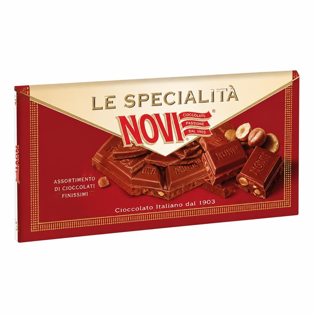 Tavolette di cioccolato "Le Specialità" Novi assortite, g 80/100/105 – Panorama