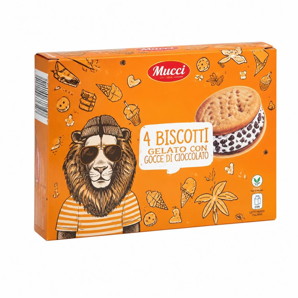 Mucci biscotti gelato con gocce di cioccolato 4 pezzi in offerta da ALDI