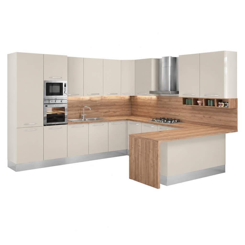 Cucina composizione tipo Avorio Opaco – Mondo Convenienza