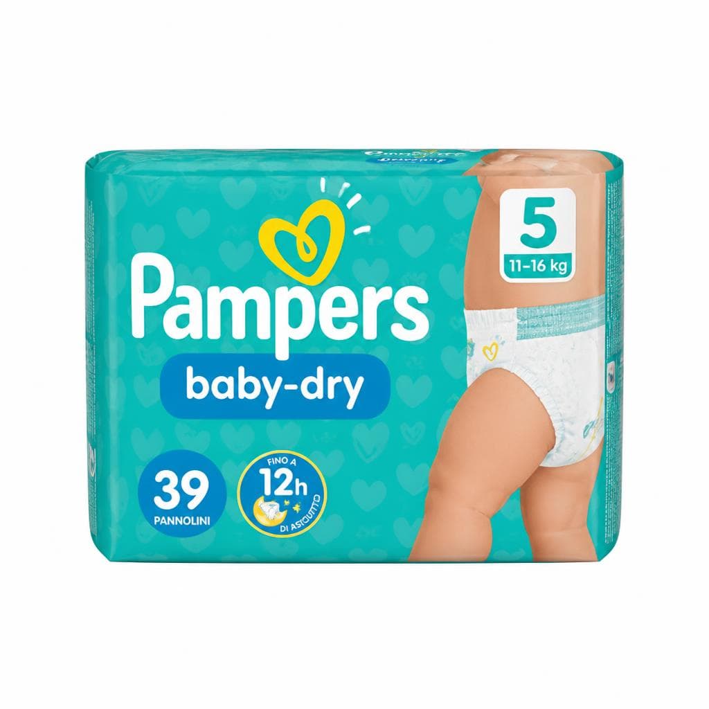 Pampers pannolino Baby Dry, junior 39 pezzi, maxi 48 pezzi, XL 34 pezzi, XXL 39 pezzi – Panorama