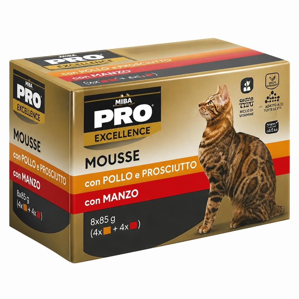 Mousse gatto Miba Pro Excellence, 85 g x 8 – MD