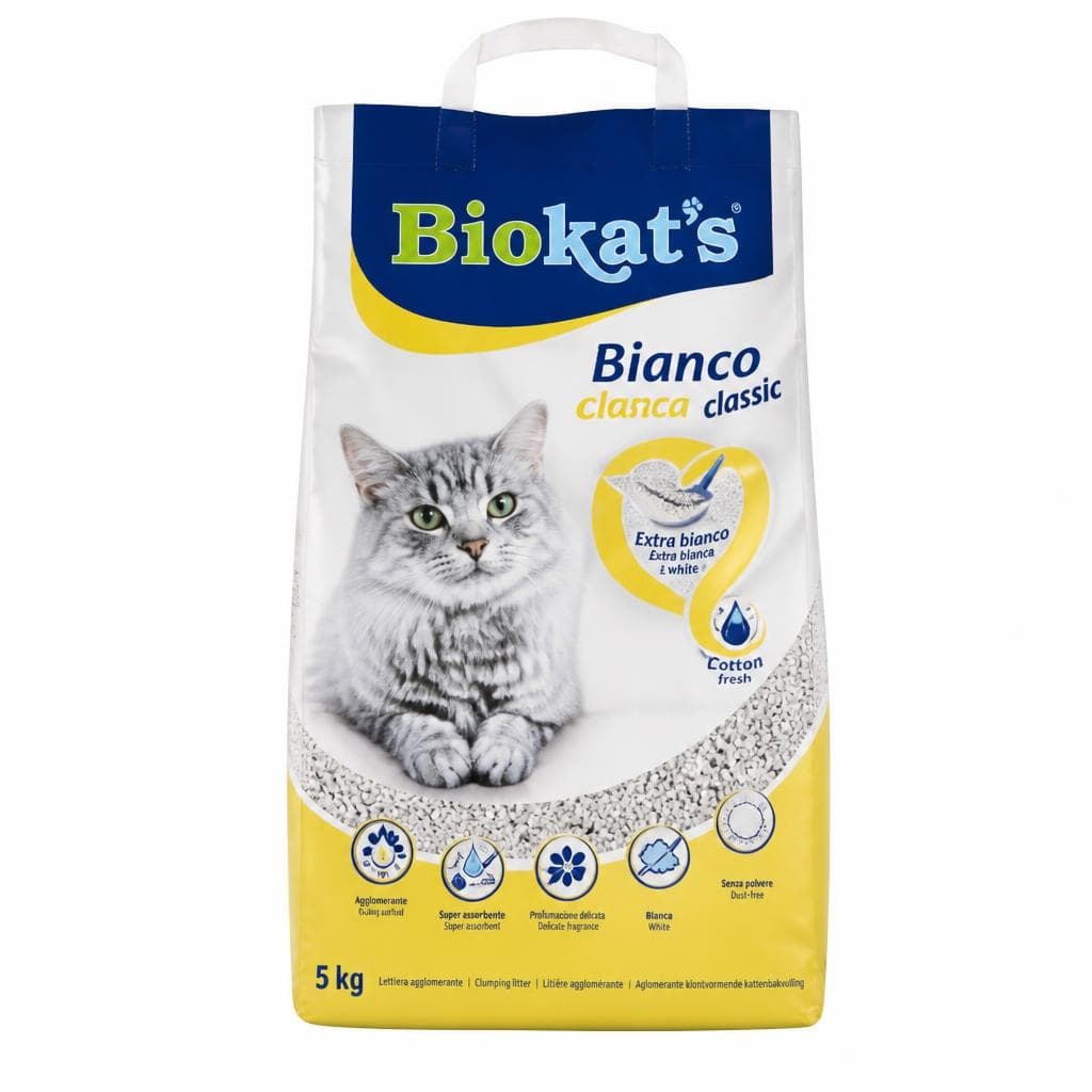 Lettiera per gatti agglomerante bianca 5 kg BIOKAT'S in offerta da Iper La grande i
