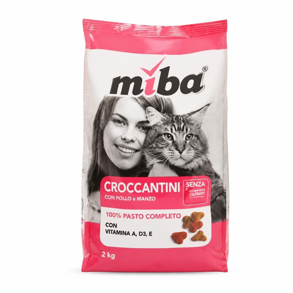 Croccantini gatto pasto completo Miba pollo e manzo 2 kg in offerta da MD