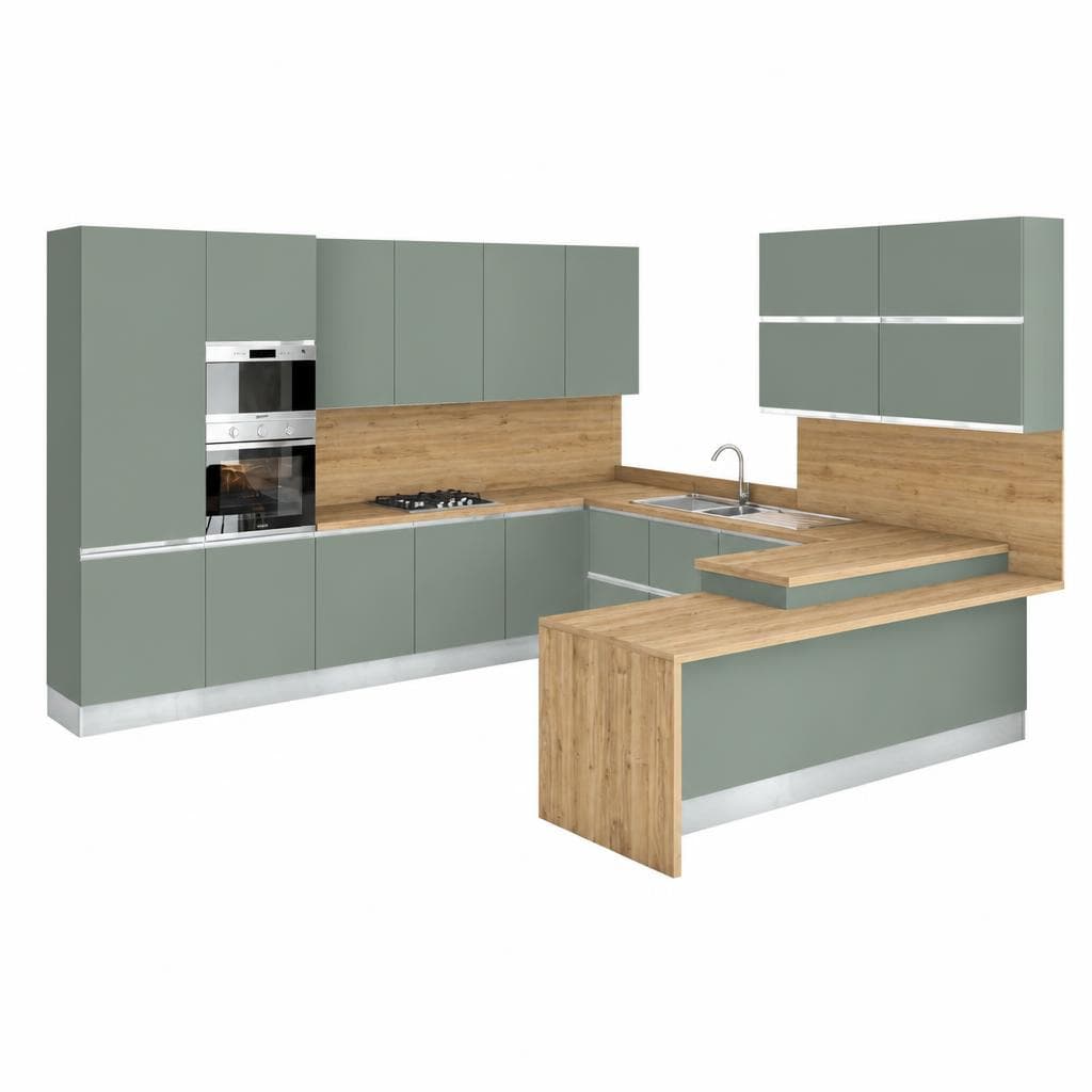 Composizione cucina Verde Opaco – Mondo Convenienza