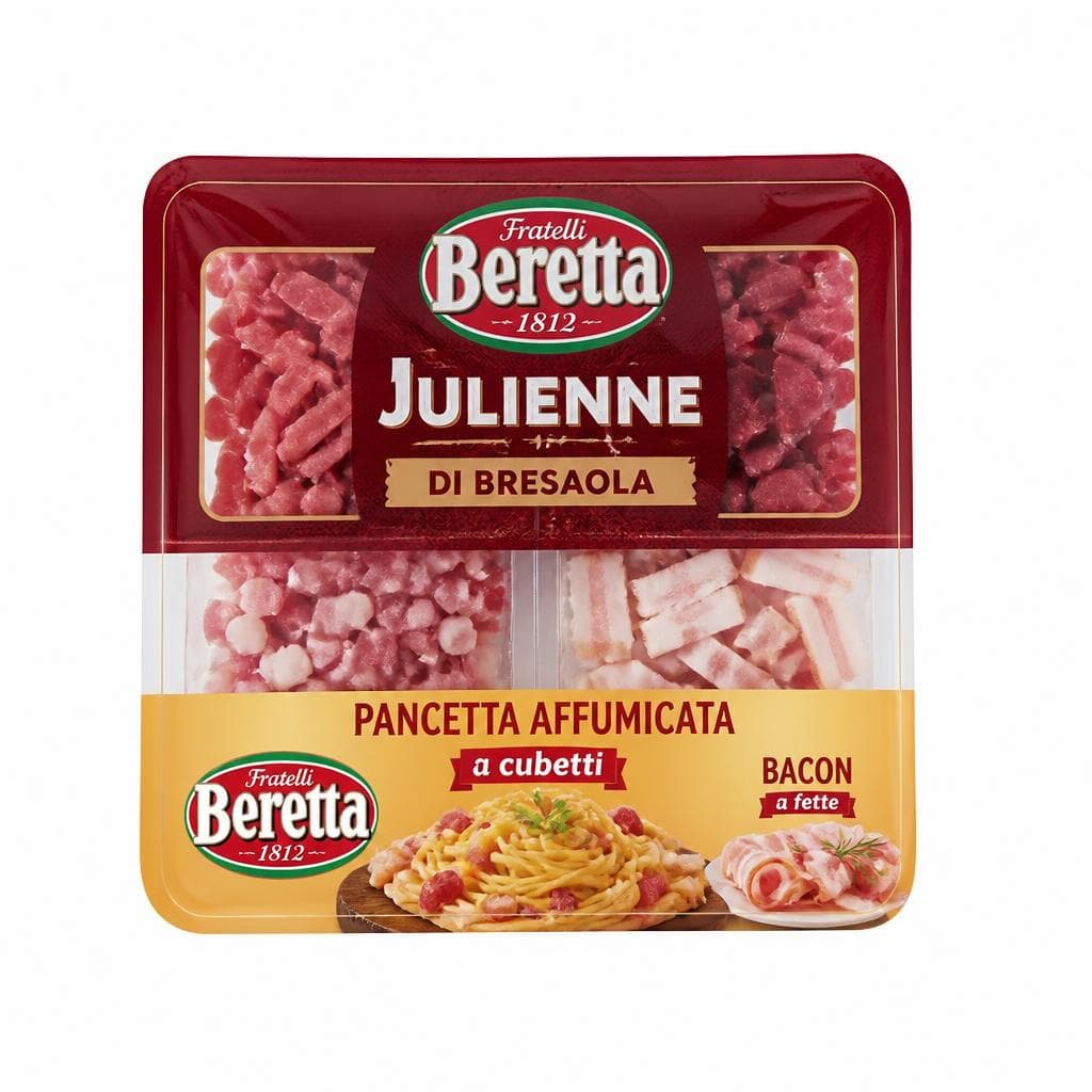 Stick di speck o di Bresaola, Bacon a fette, Stick di guanciale, Pancetta dolce o affumicata a cubetti 70 g / 100 g / 60 g x2 / 75 g x2 FRATELLI BERETTA in offerta da Iper La grande i