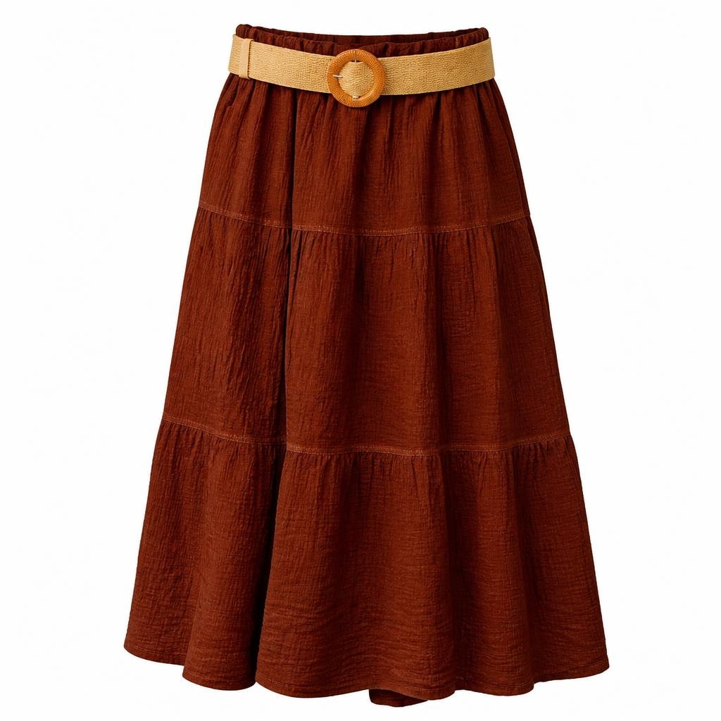 Gonna Lunga Balze con Cintura - Offerta nel negozio Carrefour