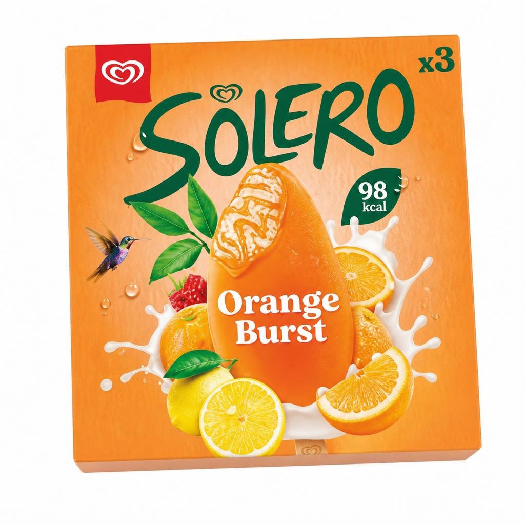 Solero Orange Burst o Berry Bliss conf. 3 pezzi 204 g in offerta da Carrefour