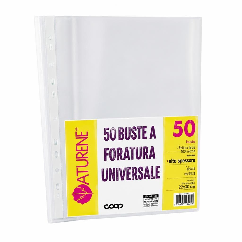 50 buste perforate A4 Naturene 50 pezzi in offerta da Coop