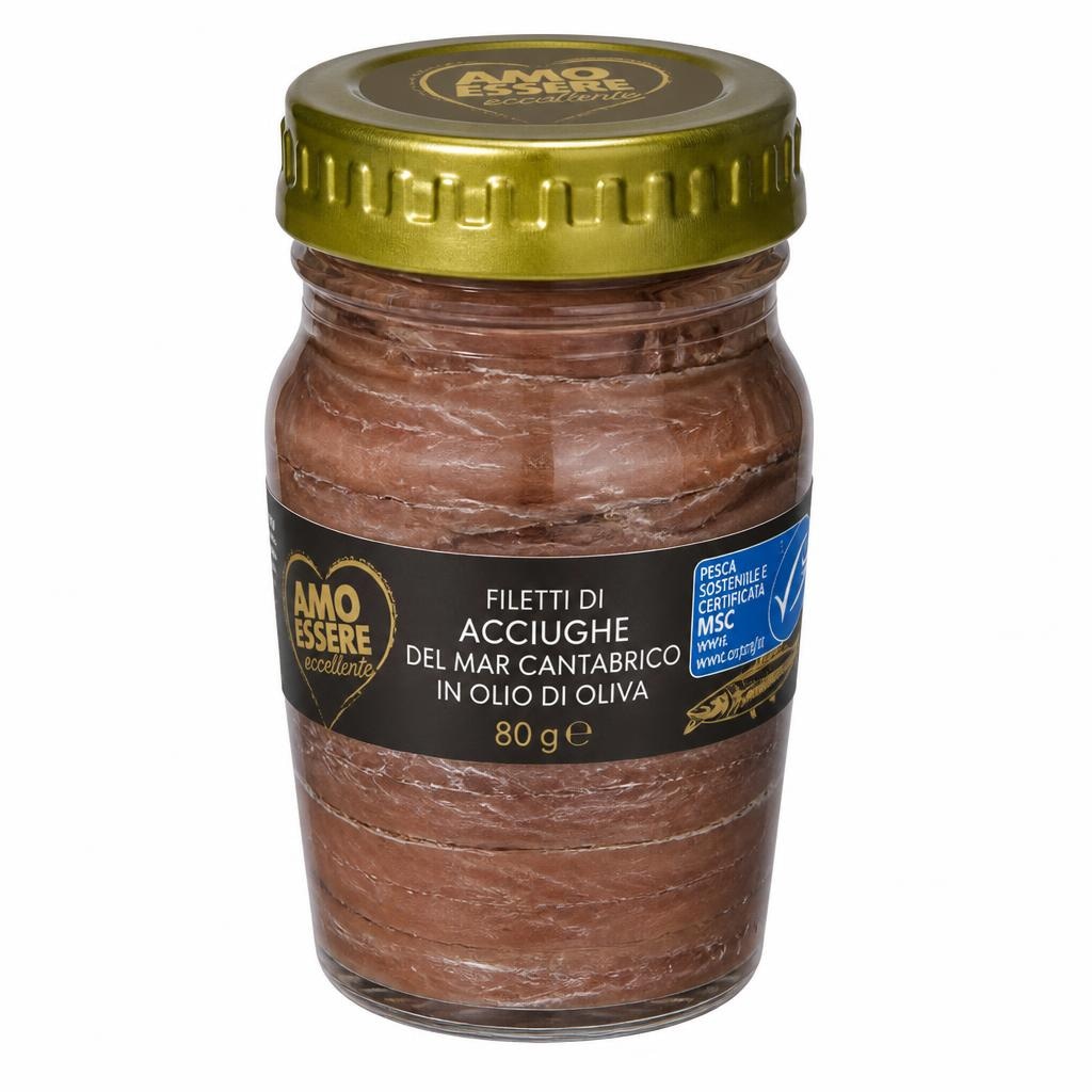 Filetti di acciughe del Mar Cantabrico in olio di oliva 80 g in offerta da Eurospin