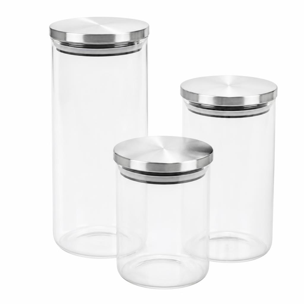 Barattoli ermetici in vetro 3 pezzi - Offerta nel negozio Happy Casa