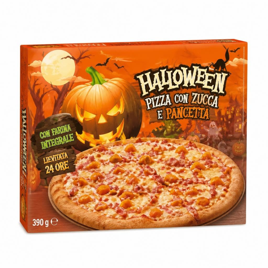 Halloween pizza con zucca e pancetta, 390 g – Lidl