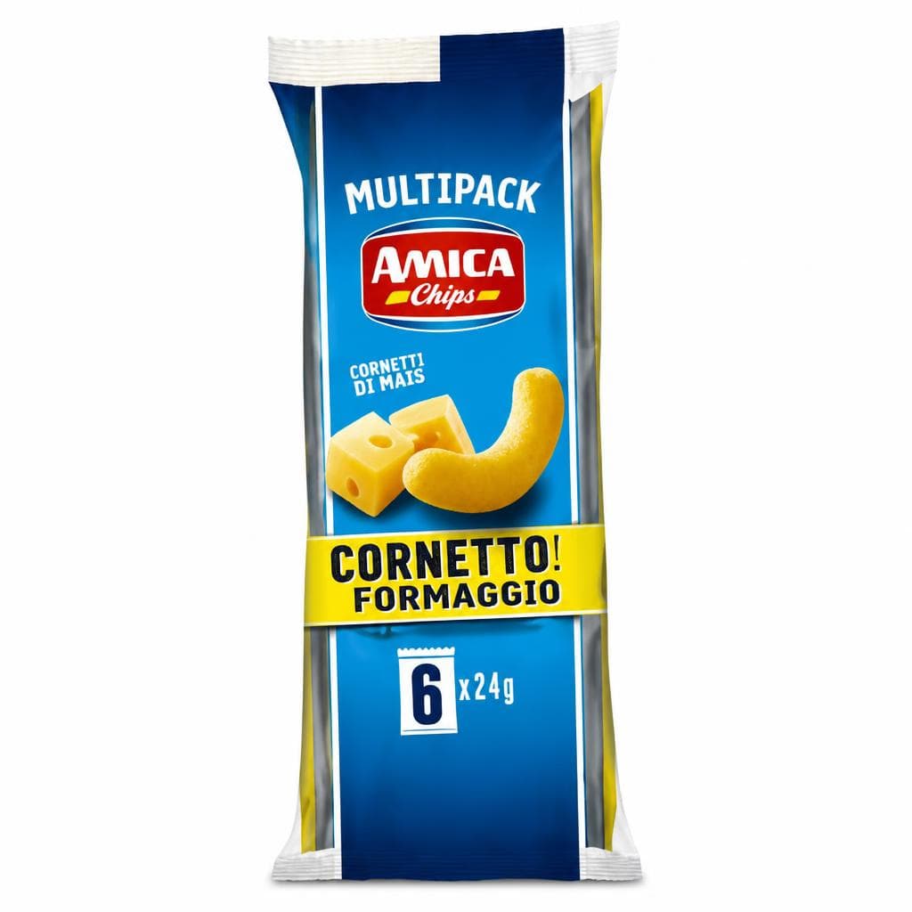 Amica Chips Cornetti di Mais al Formaggio, 6 x 20 g – ALDI