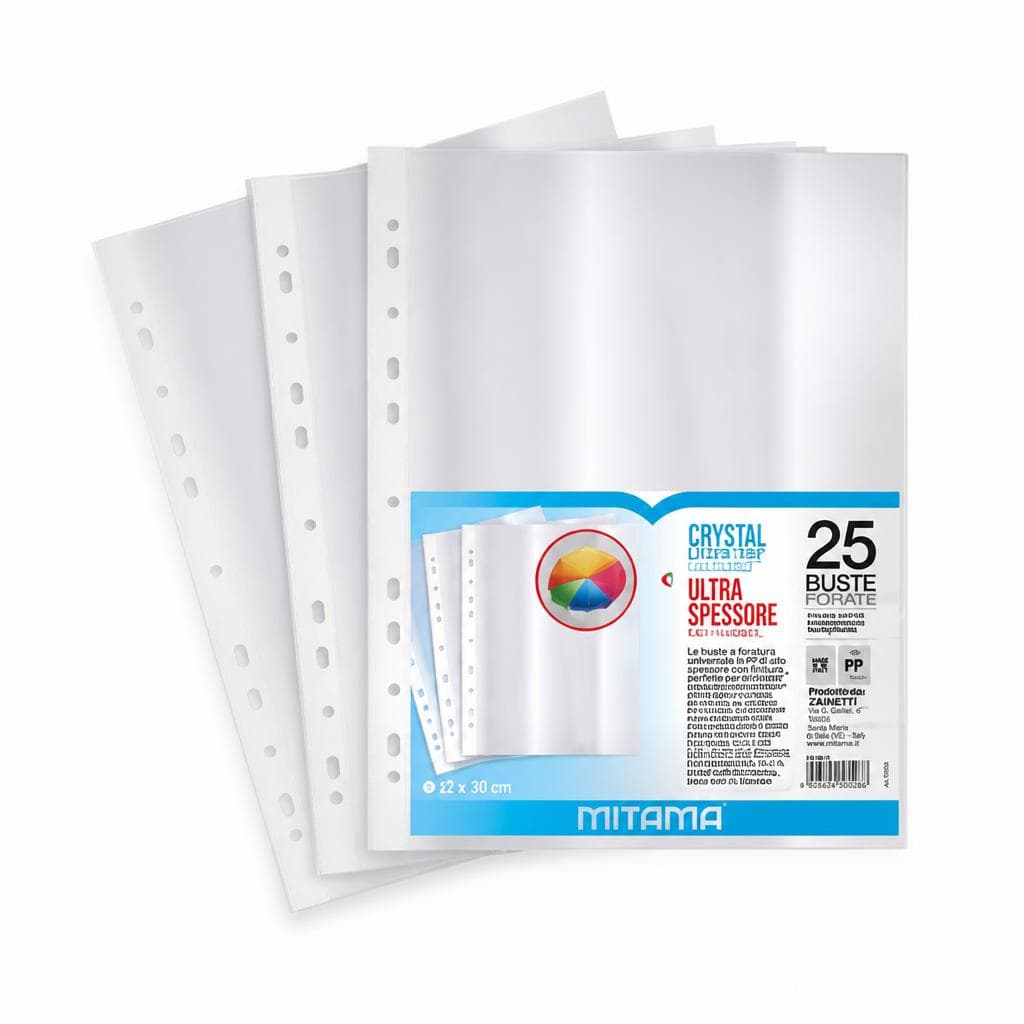 Mitama buste forate crystal ultra spess formato 23,50x30h in offerta da Bennet