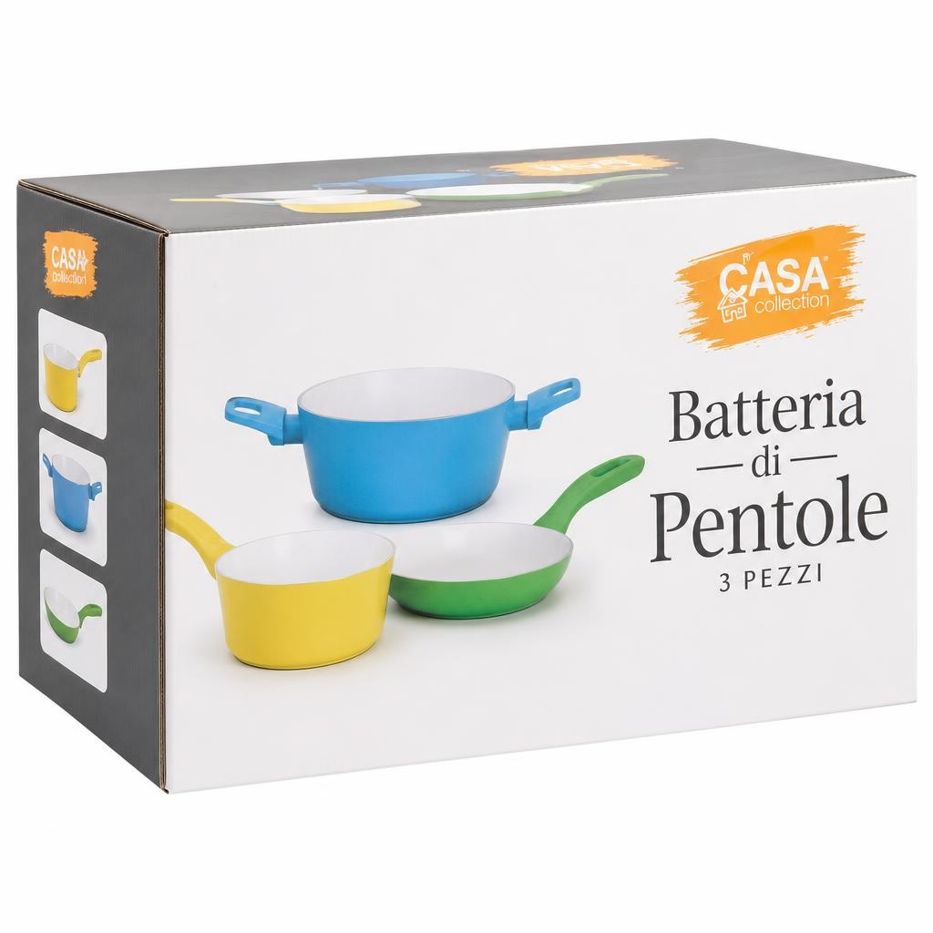 Batteria di Pentole 3 pezzi in offerta da Dpiù