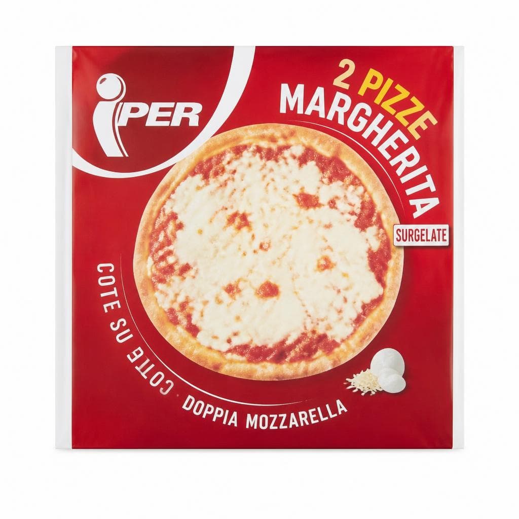 2 Pizze Margherita surgelate doppia mozzarella 780 g Iper in offerta da Iper La grande i