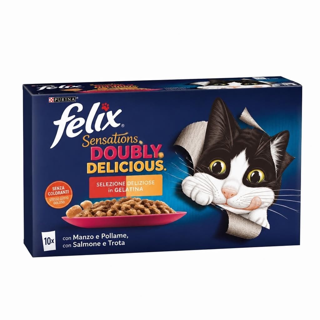 Bustine per gatti Felix Sensation o Doubly Delicious Purina, 10x85 g – Esselunga