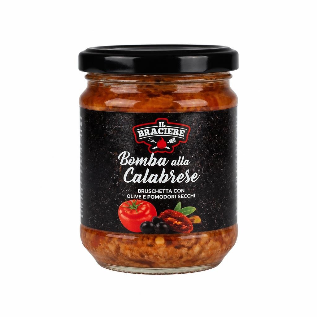 Bomba alla Calabrese / Bruschetta con Olive e Pomodori Secchi 180 g Il Braciere - Offerta nel negozio Eurospin