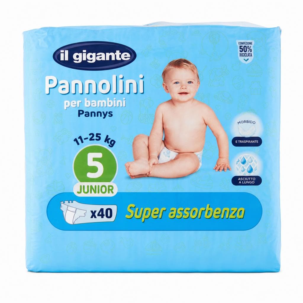 Pannolini per Bambini, junior x 34/maxi x 40 – Il Gigante