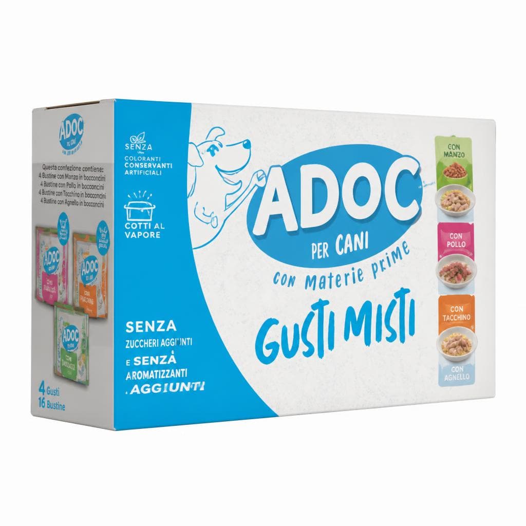 Alimento umido per cani Adoc o Naturally Premium, 170 g x 4 – MD
