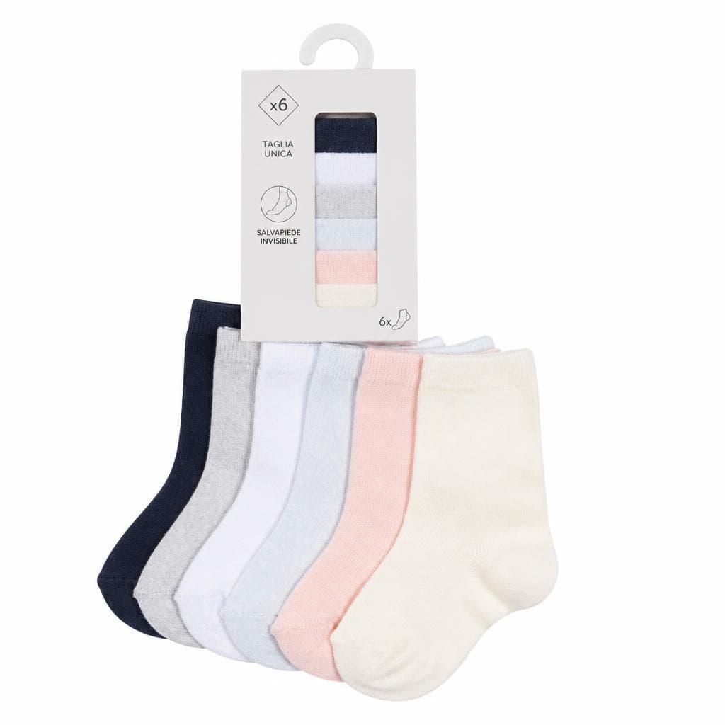 Calzini tinta unita o fantasia, mis 17-24, confezione 6 paia – Carrefour