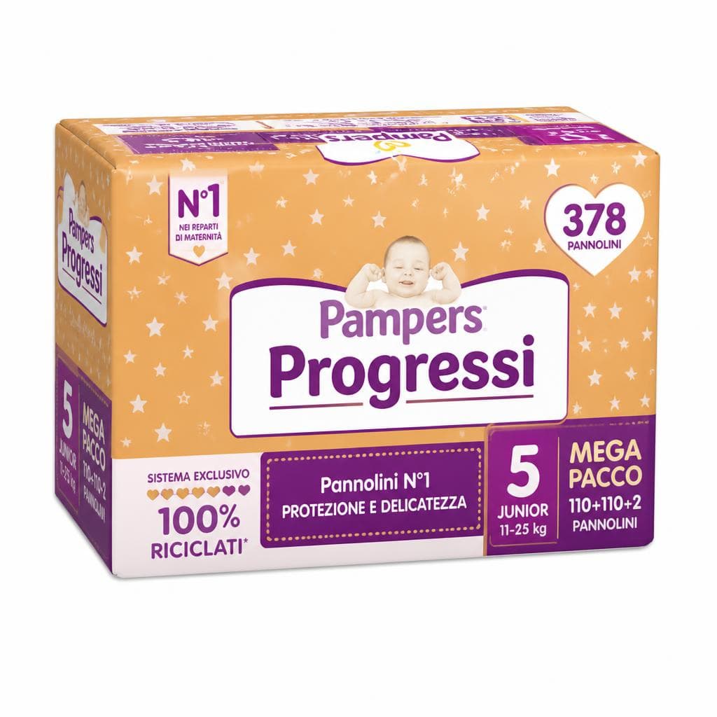 Pampers Progressi pannolini Mega Pacco o Super Scorta, da 84 a 140 pezzi o da 75 a 95 pezzi – Esselunga