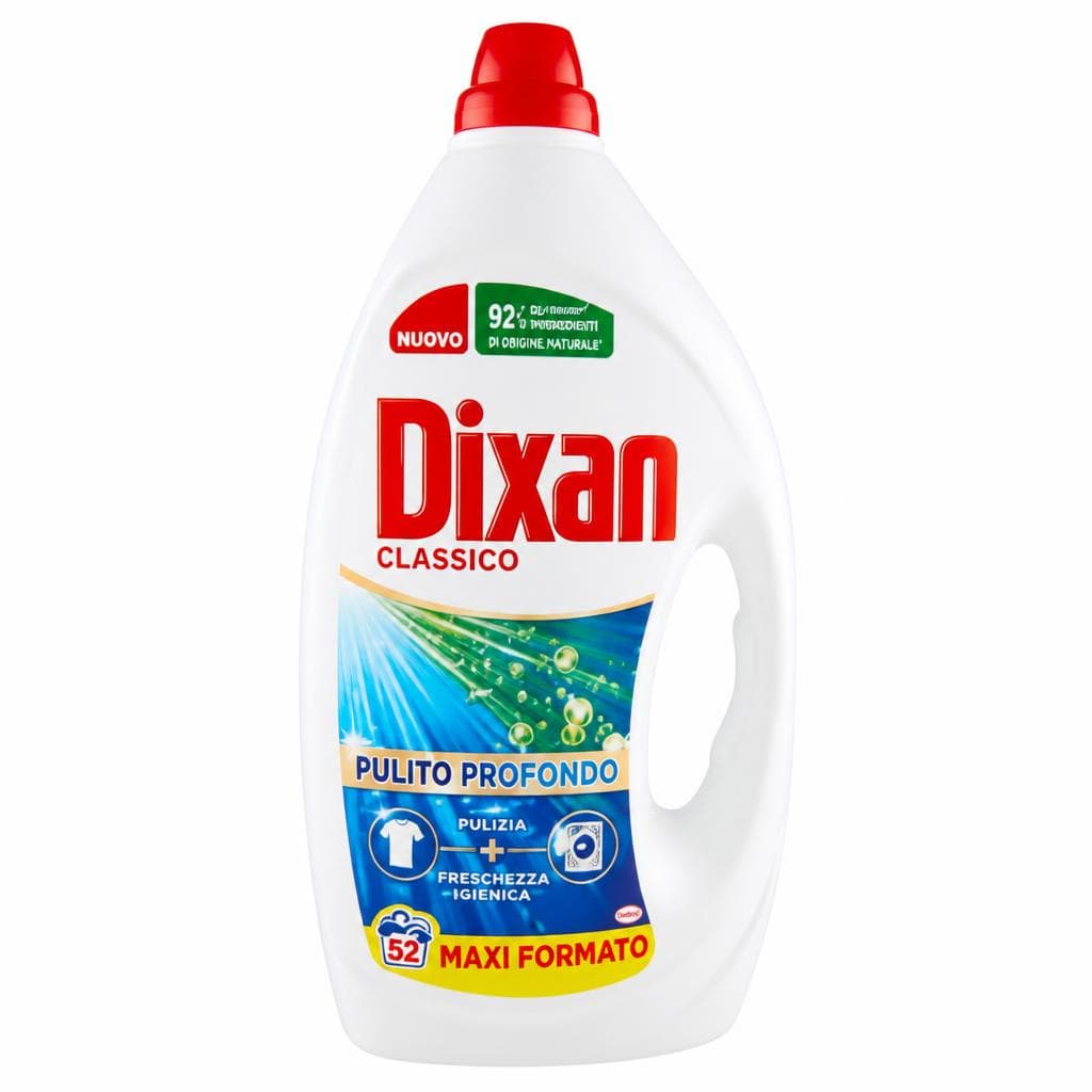 Detersivo liquido per lavatrice Dixan, 52 lavaggi – Il Gigante