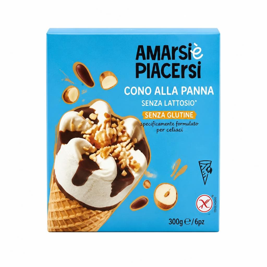 Biscotto gelato o Cono alla panna senza lattosio e senza glutine 300 g Amarsi è Piacersi in offerta da Iper La grande i