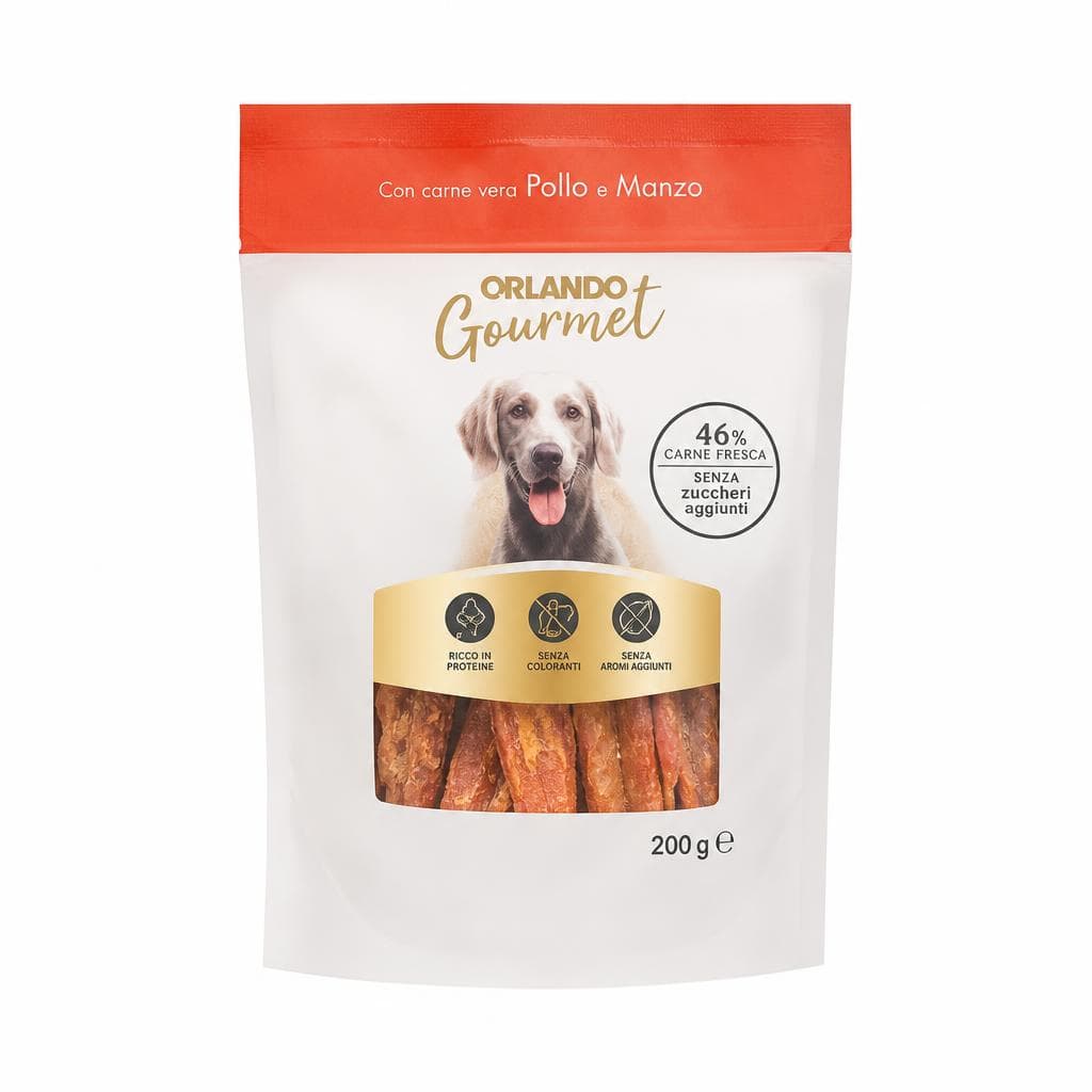 Orlando snack per cani con carne 200 g confezione in offerta da Lidl