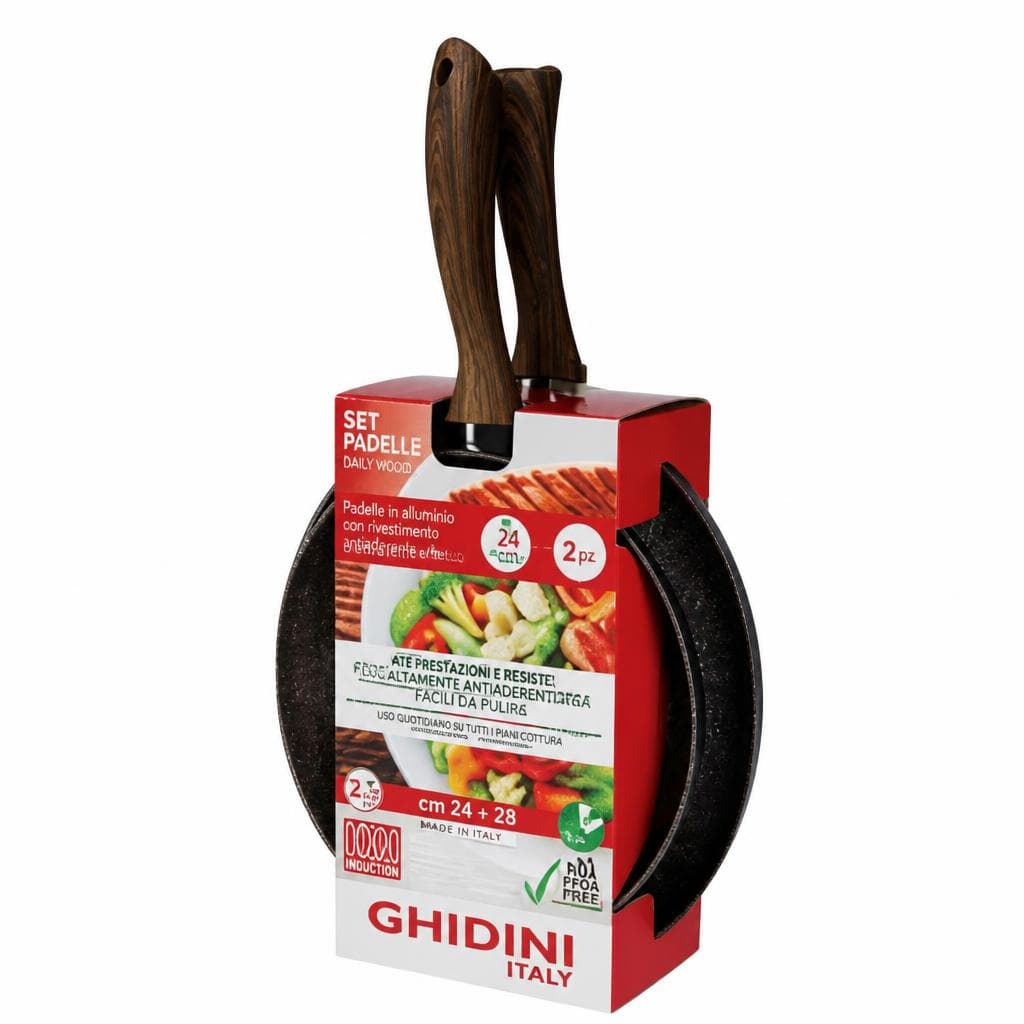 Bis Padelle Daily Wood, 2 pezzi, 24-28 cm Ghidini Italy – Carrefour