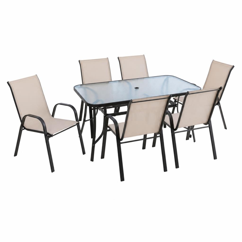 Tavolo con top in vetro e 6 sedie - Offerta nel negozio Happy Casa