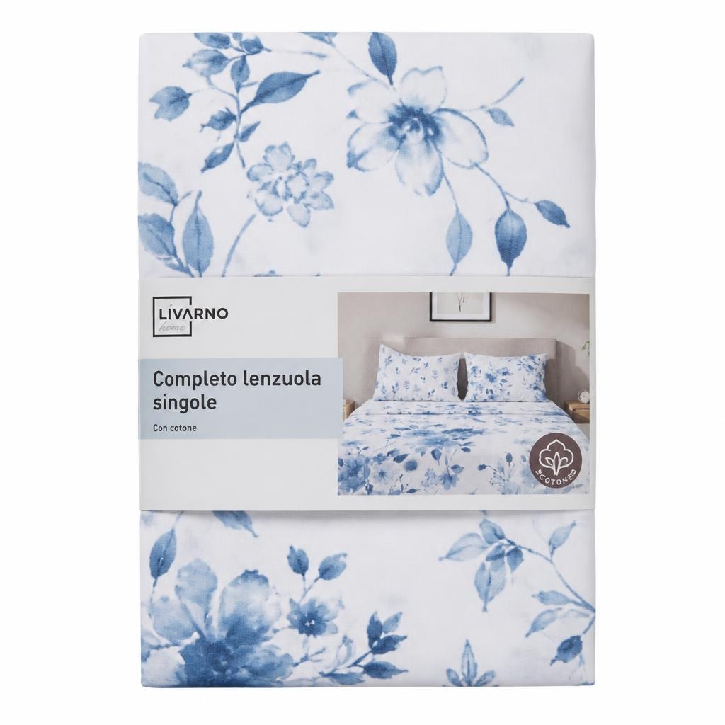 Livarno completo lenzuola singole Lenzuolo con angoli: 90-100 x 200 x 27 cm; Lenzuolo superiore: 160 x 280 cm; Federa: 50 x 80 cm LIVARNO home in offerta da Lidl