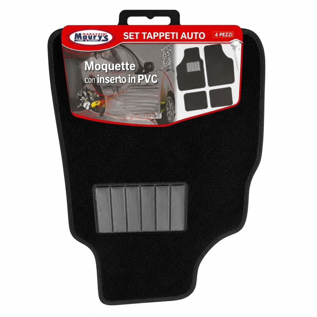 Maury's set tappeto auto moquette con inserto in PVC, 4 pz – Maury's