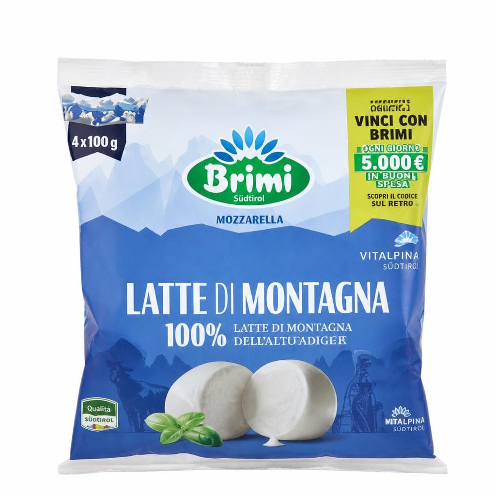 Mozzarella Brimi 100% latte di montagna, 4x100 g – Esselunga