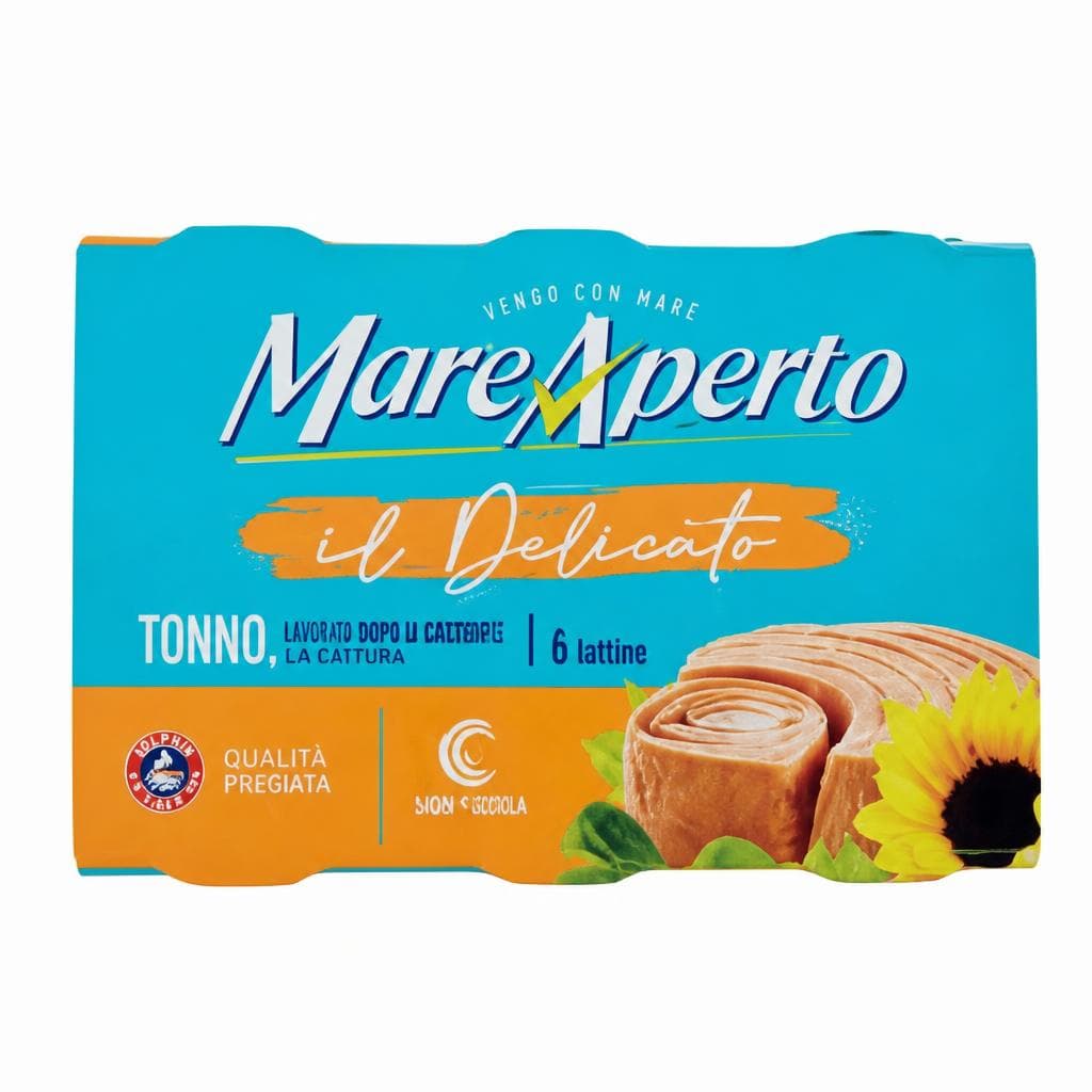 Mare Aperto Tonno Il Delicato Olio di Semi di Girasole, 6 pezzi x 70 g (420 g) – Carrefour