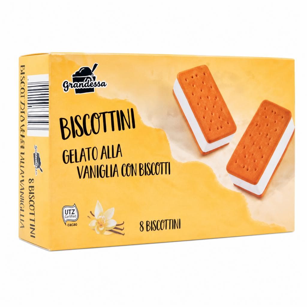 Grandessa biscottini gelato alla vaniglia 8 pezzi in offerta da ALDI