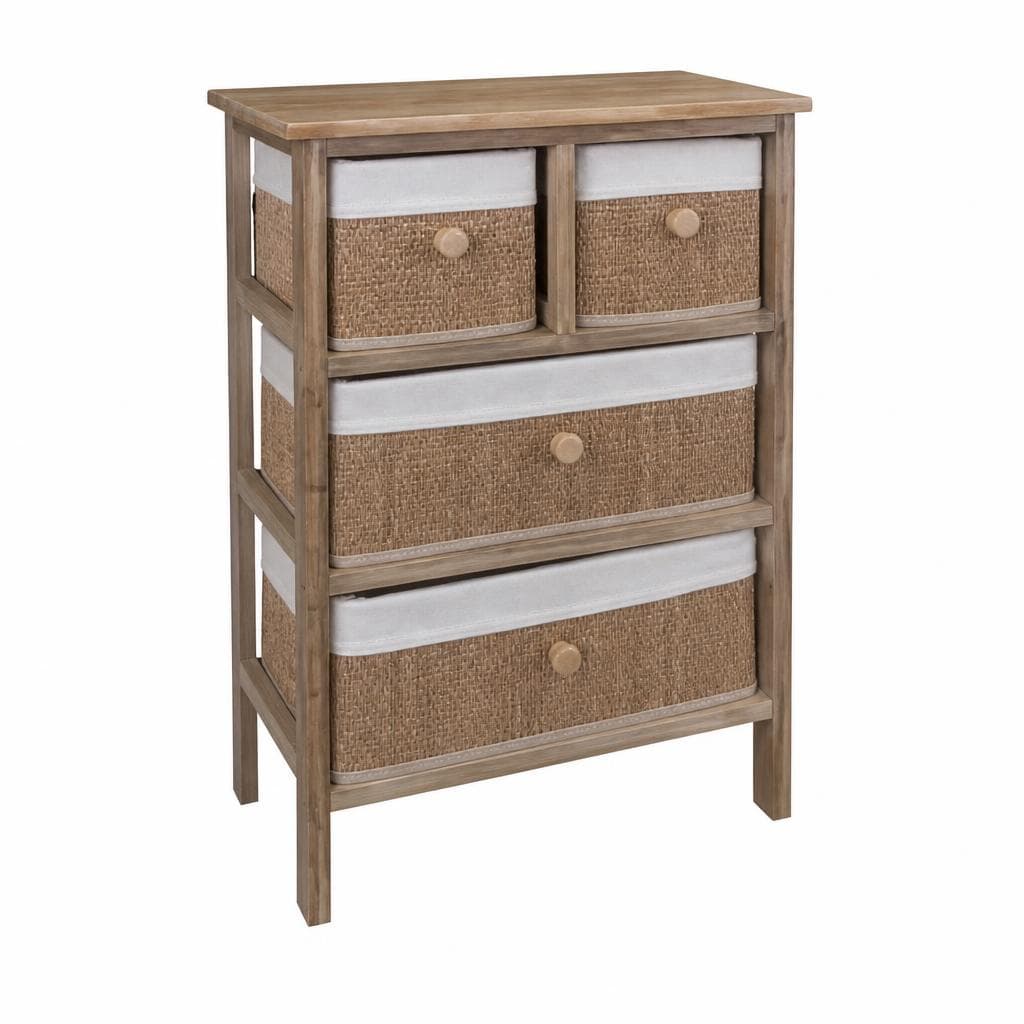 Cassettiere in legno con cassetti in bambù, misure assortite – Il Gigante