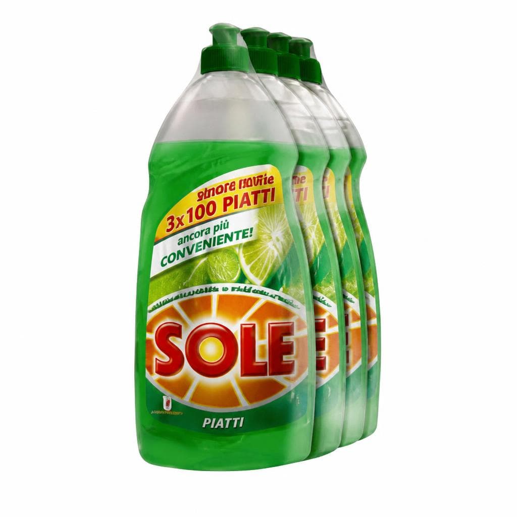 Sole detersivo per piatti limone verde, 1,1 l x4 – Iper La grande i
