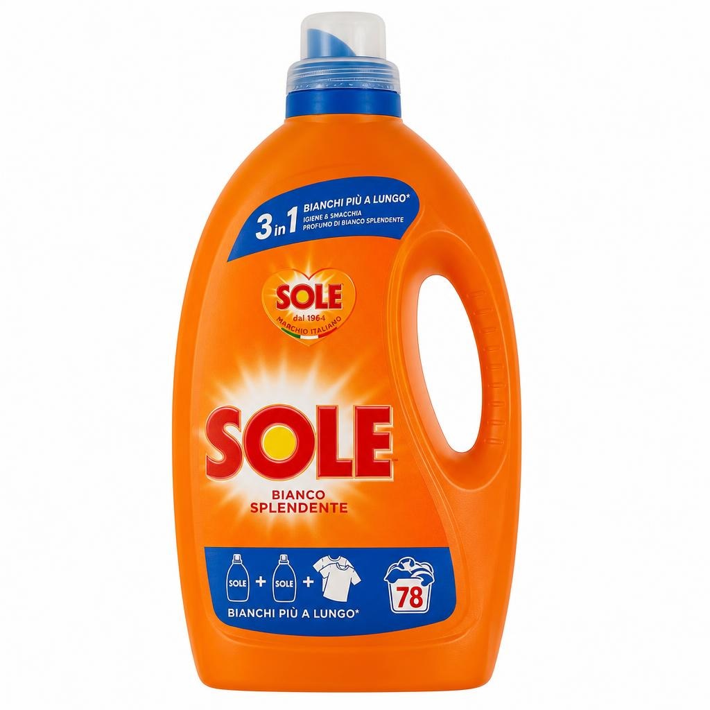 Detersivo Liquido Sole Bianco Splendente 3x41 lavaggi o 78 lavaggi in offerta da Il Gigante